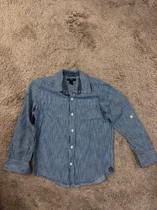 Blue plaid Gap Kids button-down shirt for sale
