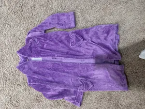 Purple plush hooded robe with rhinestones for sale
