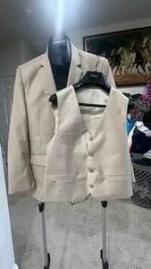 Beige formal vest and blazer for sale